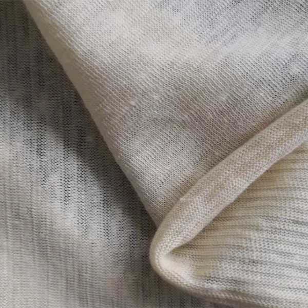 55%lino 45%mezclas de algodón P/D 135GSM tela de punto para hacer ropa